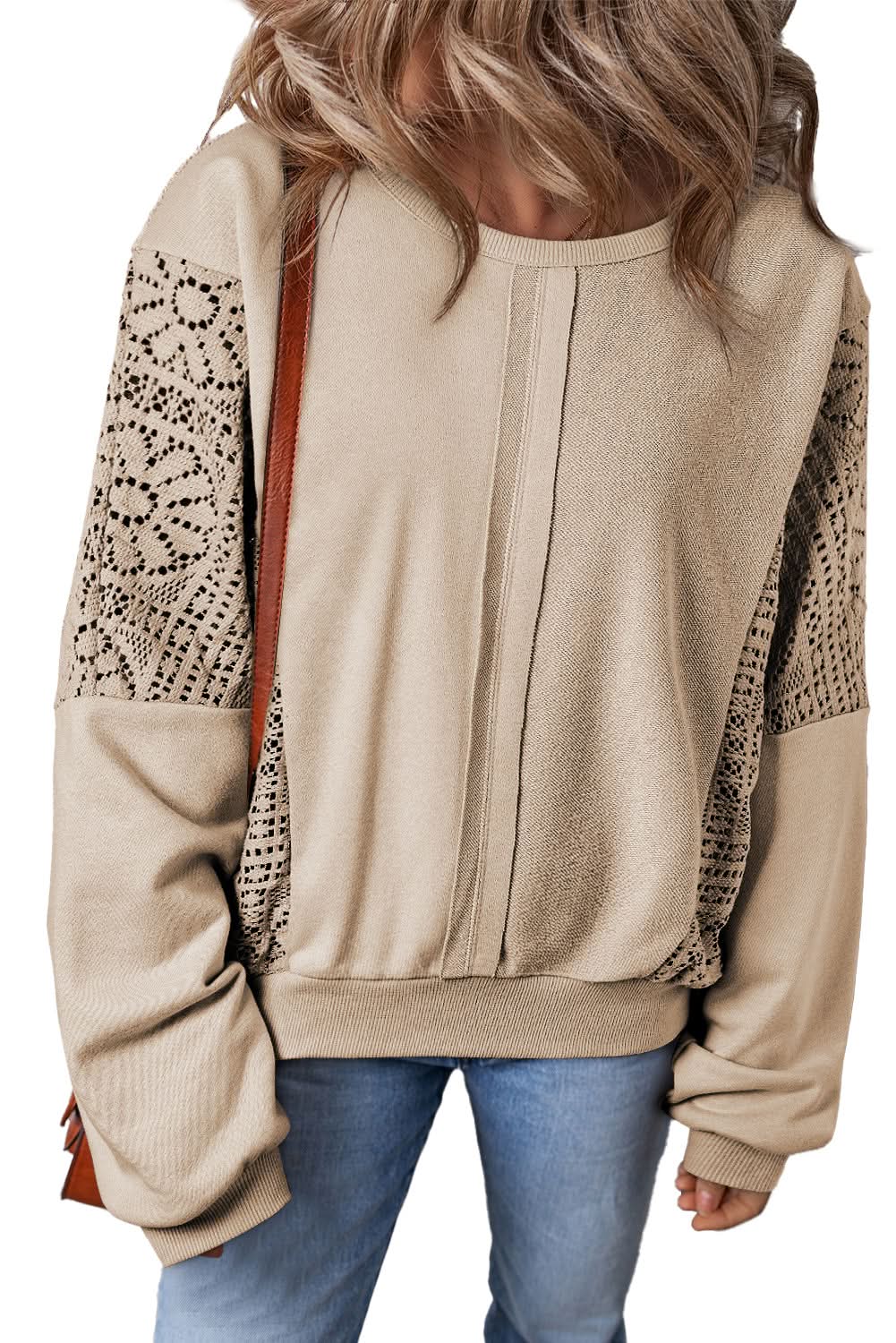 Sweaters Love Salve Knit Sweatshirt Women's Daily Wear Ribbed Trim Top Casual Winter