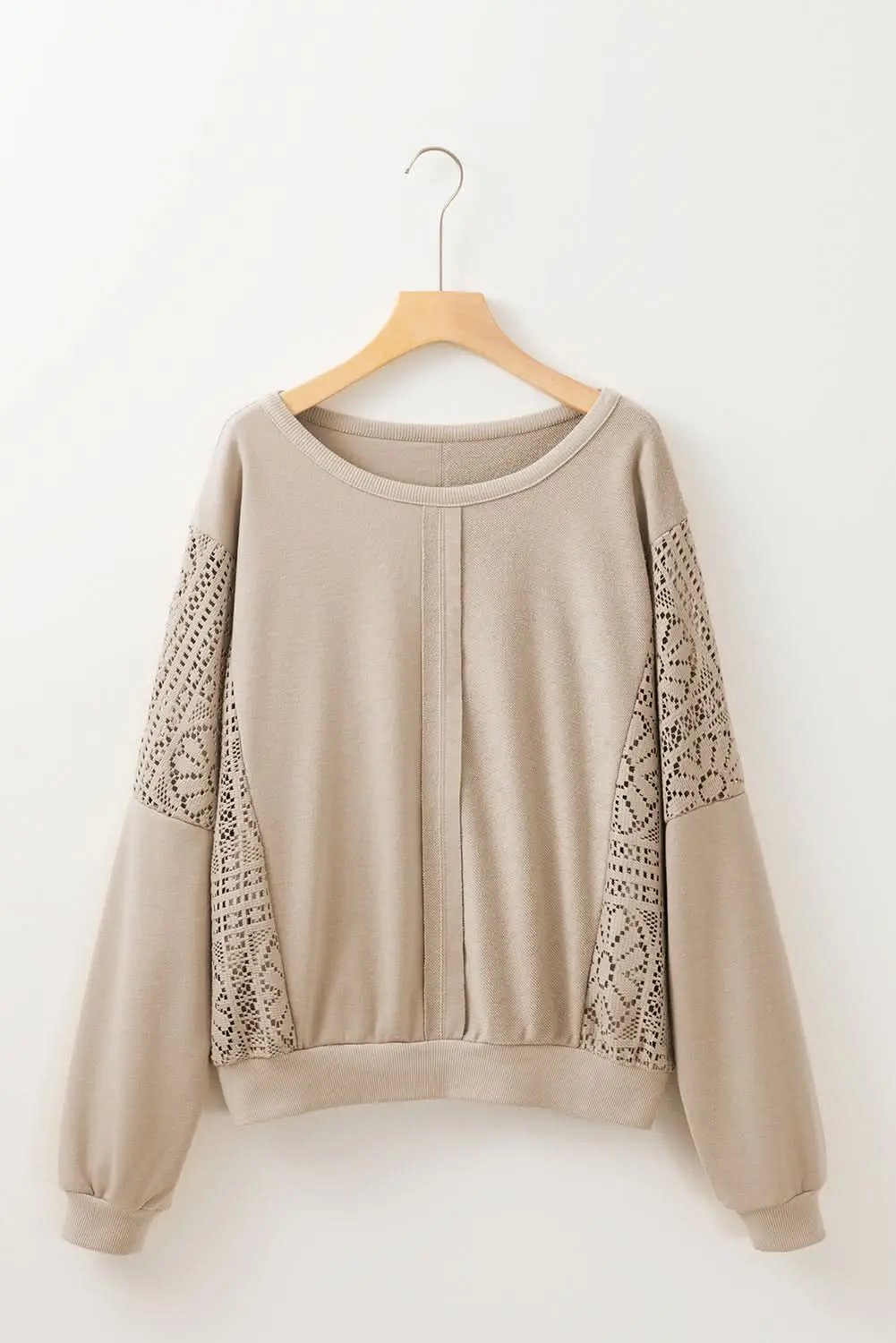 Sweaters Love Salve Knit Sweatshirt Women's Daily Wear Ribbed Trim Top Casual Winter