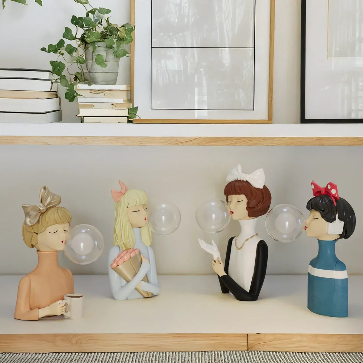 Parisian Bubble Girls Clear Glass LED Table Lamps