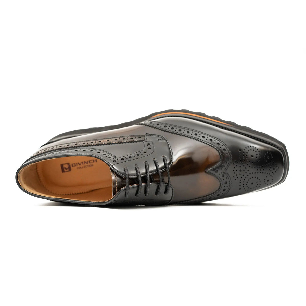 Dark Brown Wingtip Calf Leather Derby Shoes