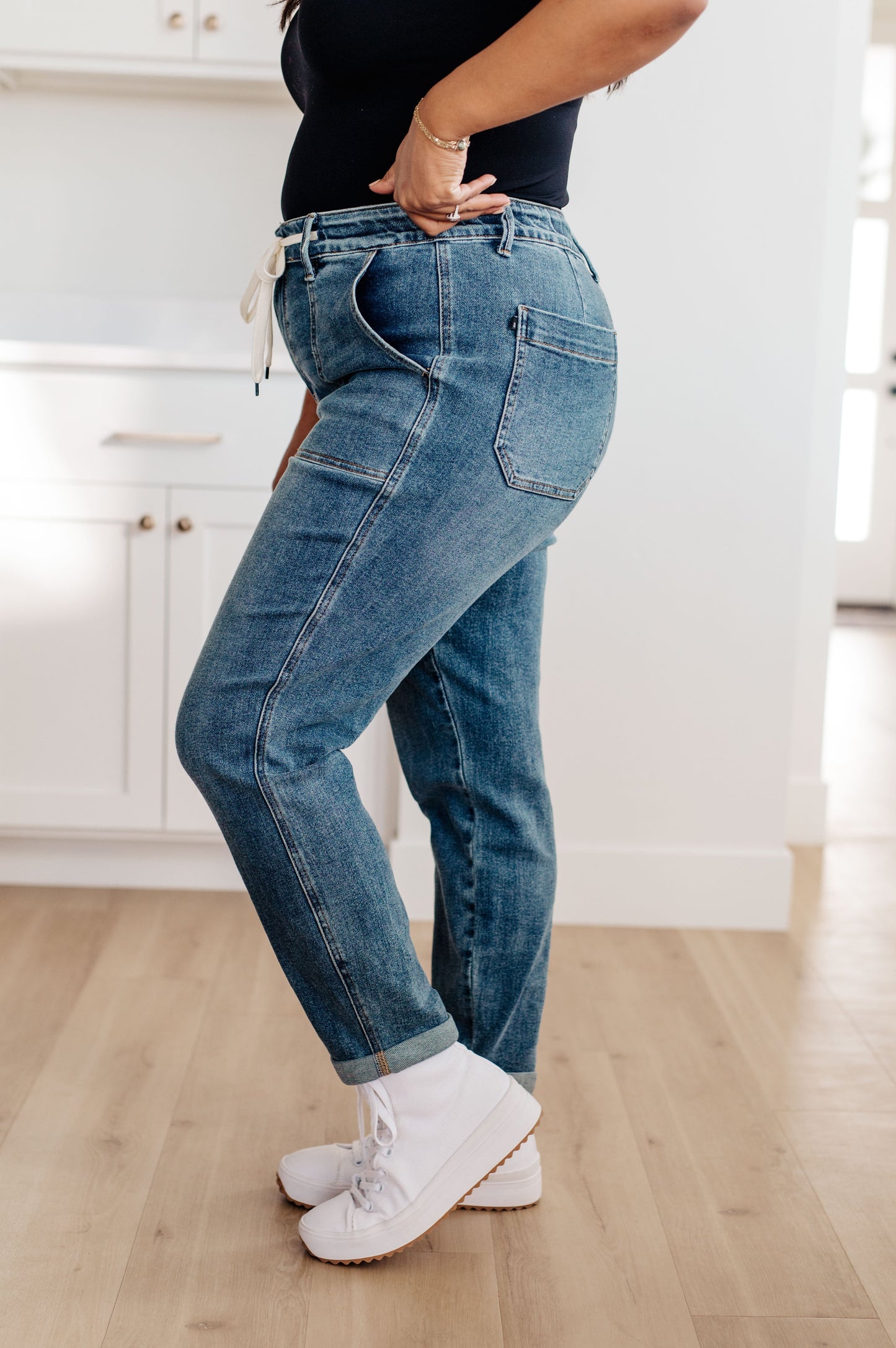 Joggers Payton vaqueros de mezclilla en lavado medio