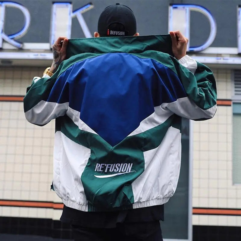 Men's Patchwork Embroidery Bomber Varsity Jacket