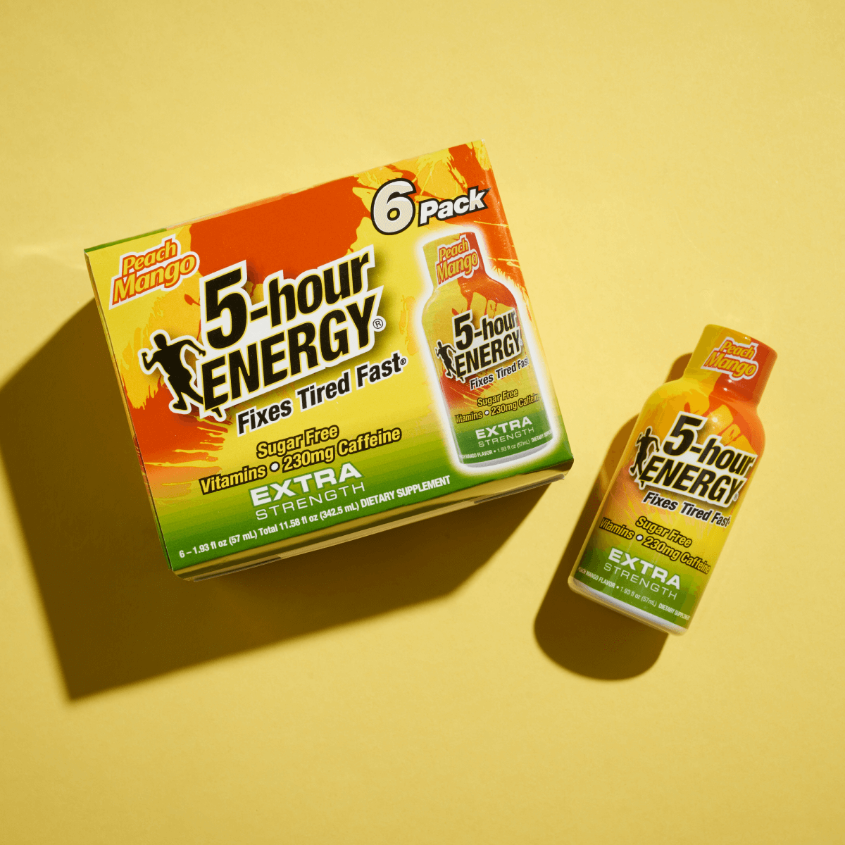 Paquete de 12 Unidades de Bebidas Energéticas 5-hour ENERGY de Concentración Extra, Sabor Melocotón Mango
