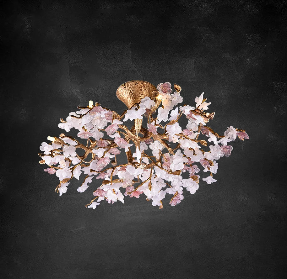 Lámpara de techo flor de durazno