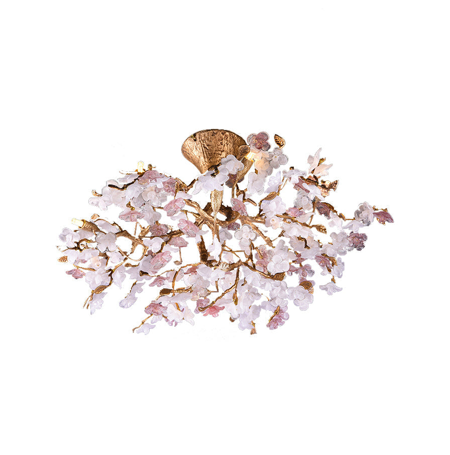 Lámpara de techo flor de durazno