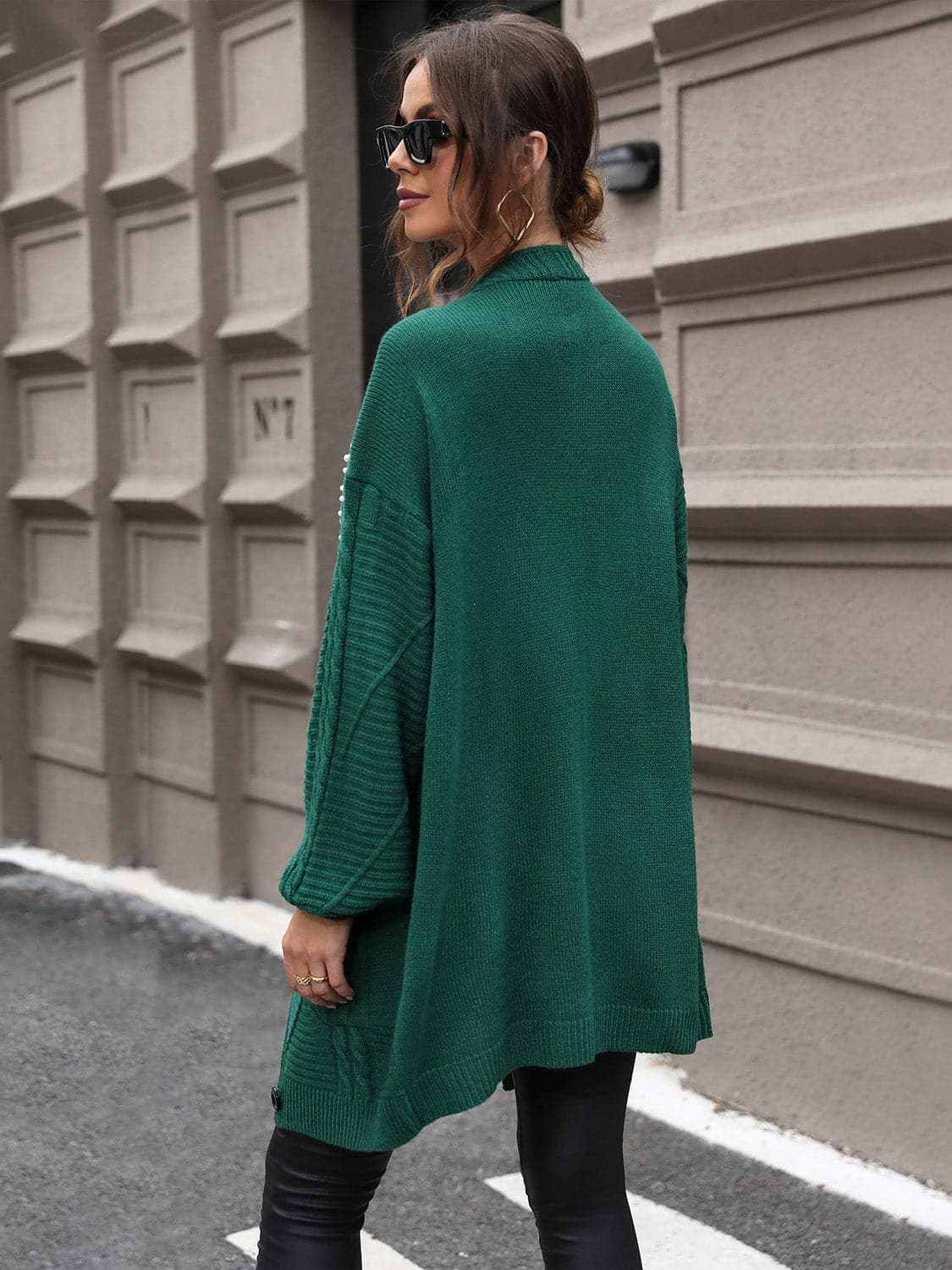 Shirts Trendsi Pearl Detail Cardigan Women's Elegant Cable-Knit Sweater Soft & Stylish