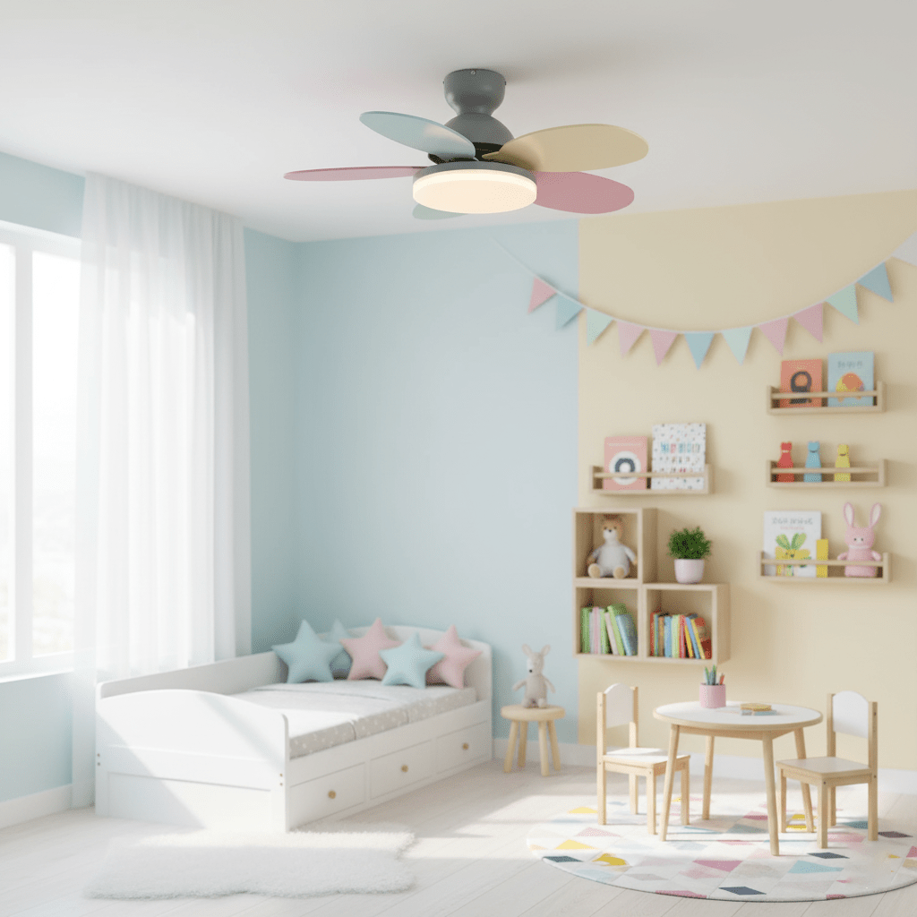 Petal-Shaped Ceiling Fan with LED Light and Remote | Quiet Reversible DC Motor