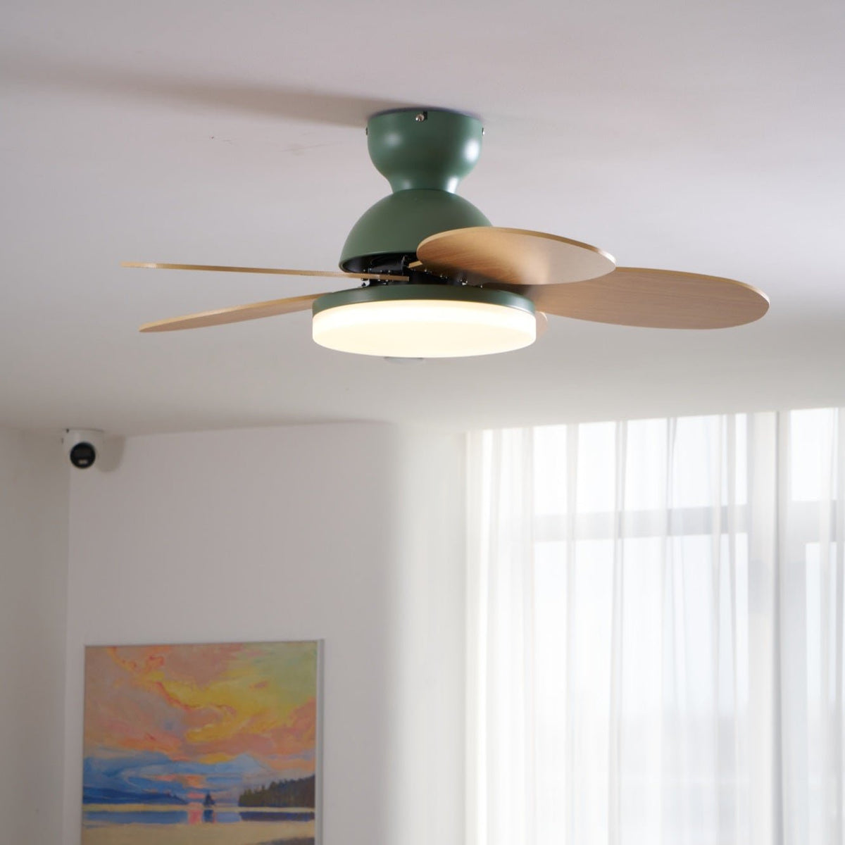 Petal-Shaped Ceiling Fan with LED Light and Remote | Quiet Reversible DC Motor