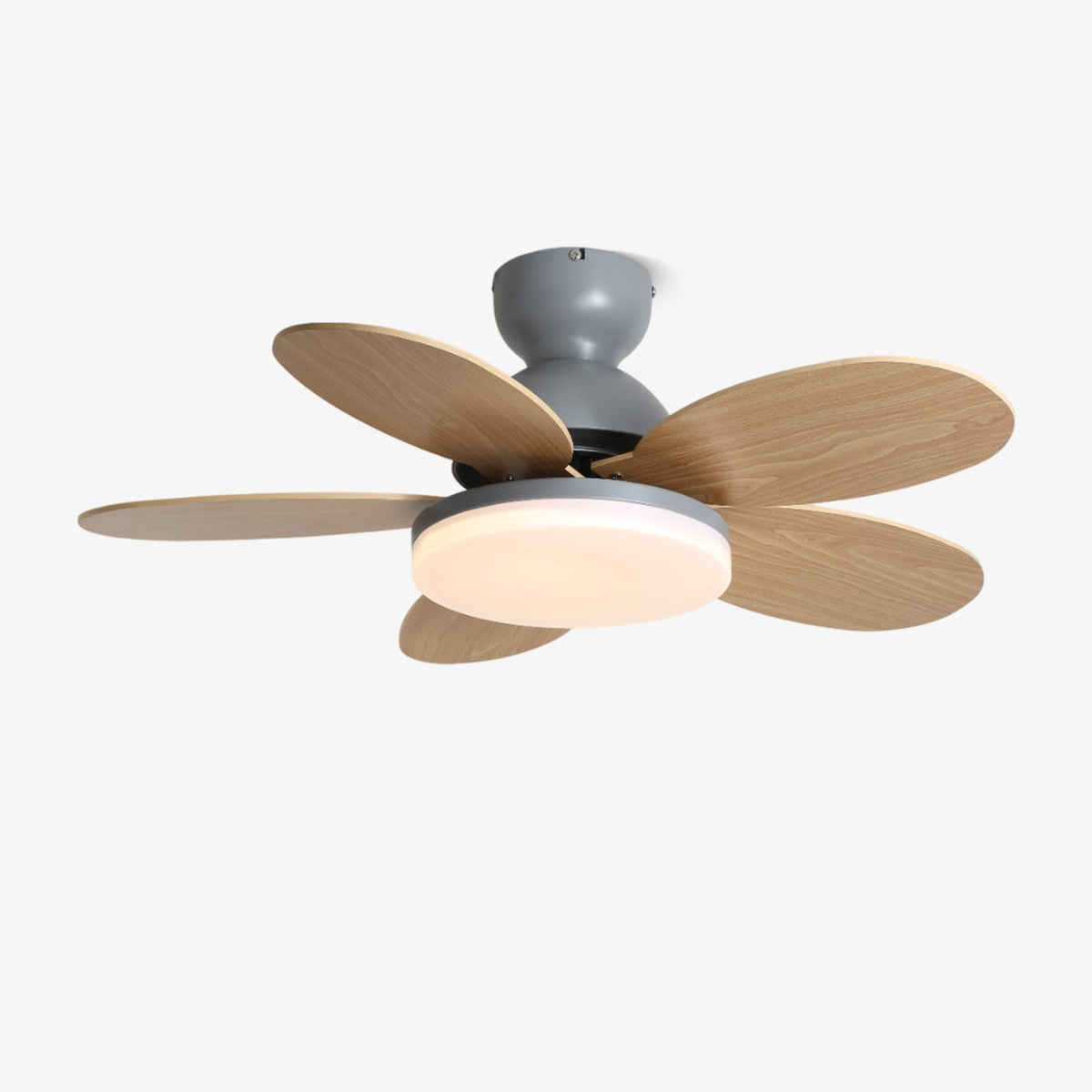 Petal-Shaped Ceiling Fan with LED Light and Remote | Quiet Reversible DC Motor