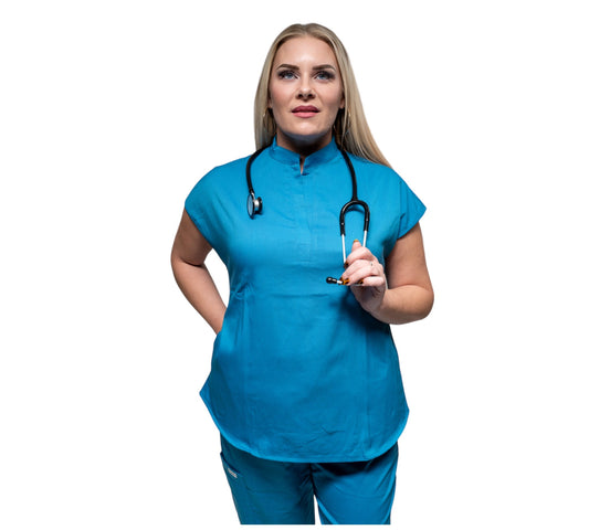 Camisa de uniforme médico con cuello en V DK