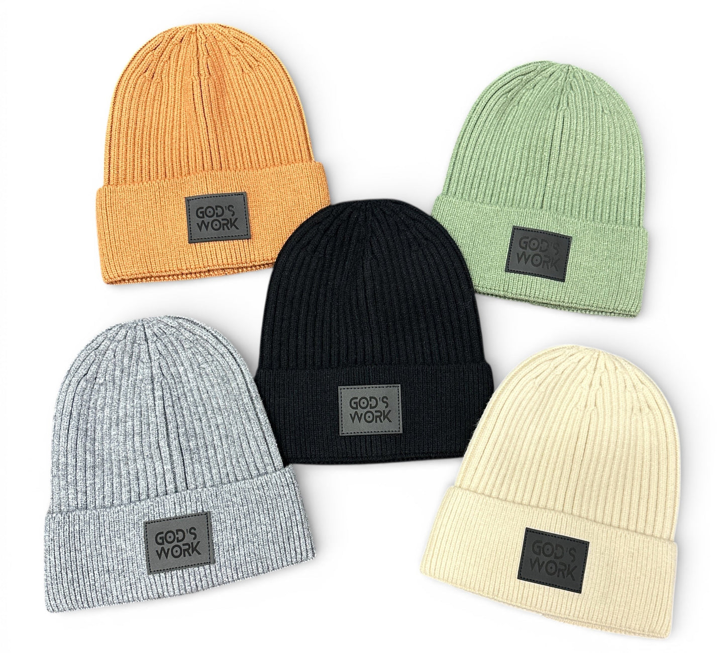 God's Work Premium Leather Patch Beanie