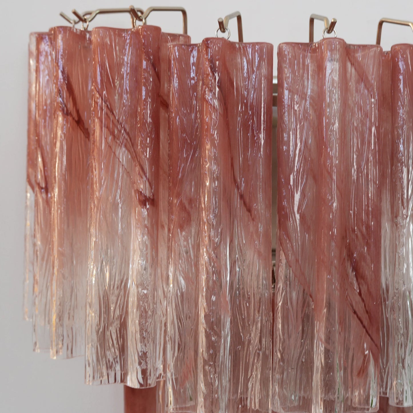 Apliques de pared de tubo de cristal de Murano rosa