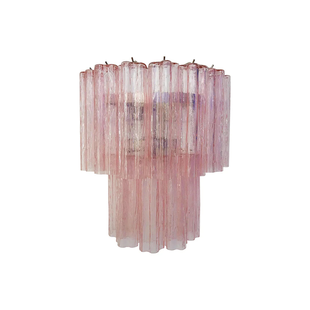 Lámpara de pared de cristal de Murano rosa en forma de estrella