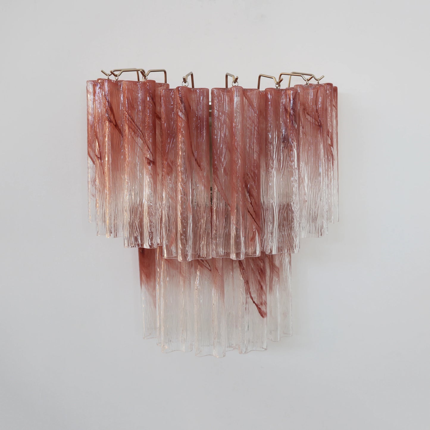 Apliques de pared de tubo de cristal de Murano rosa
