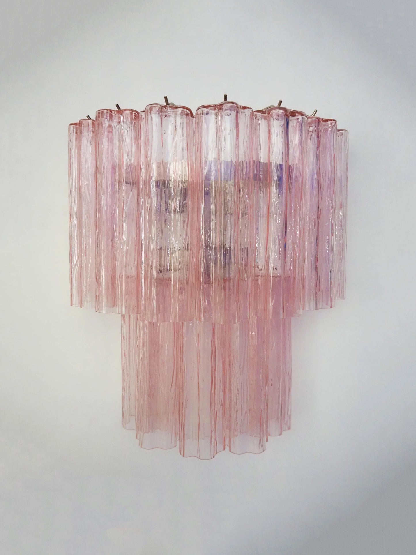 Lámpara de pared de cristal de Murano rosa en forma de estrella