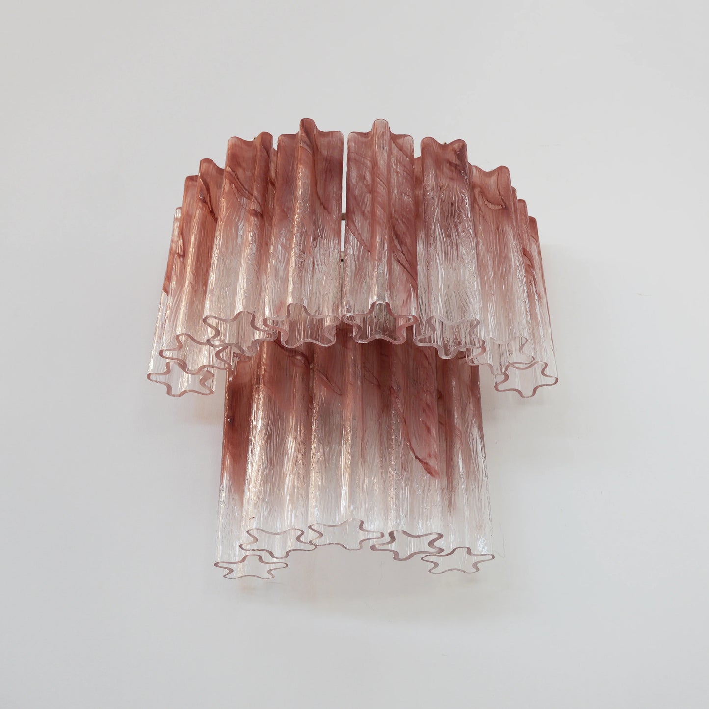 Apliques de pared de tubo de cristal de Murano rosa