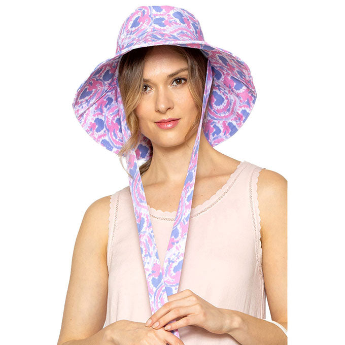 Watercolored Chin Tie Bucket Hat