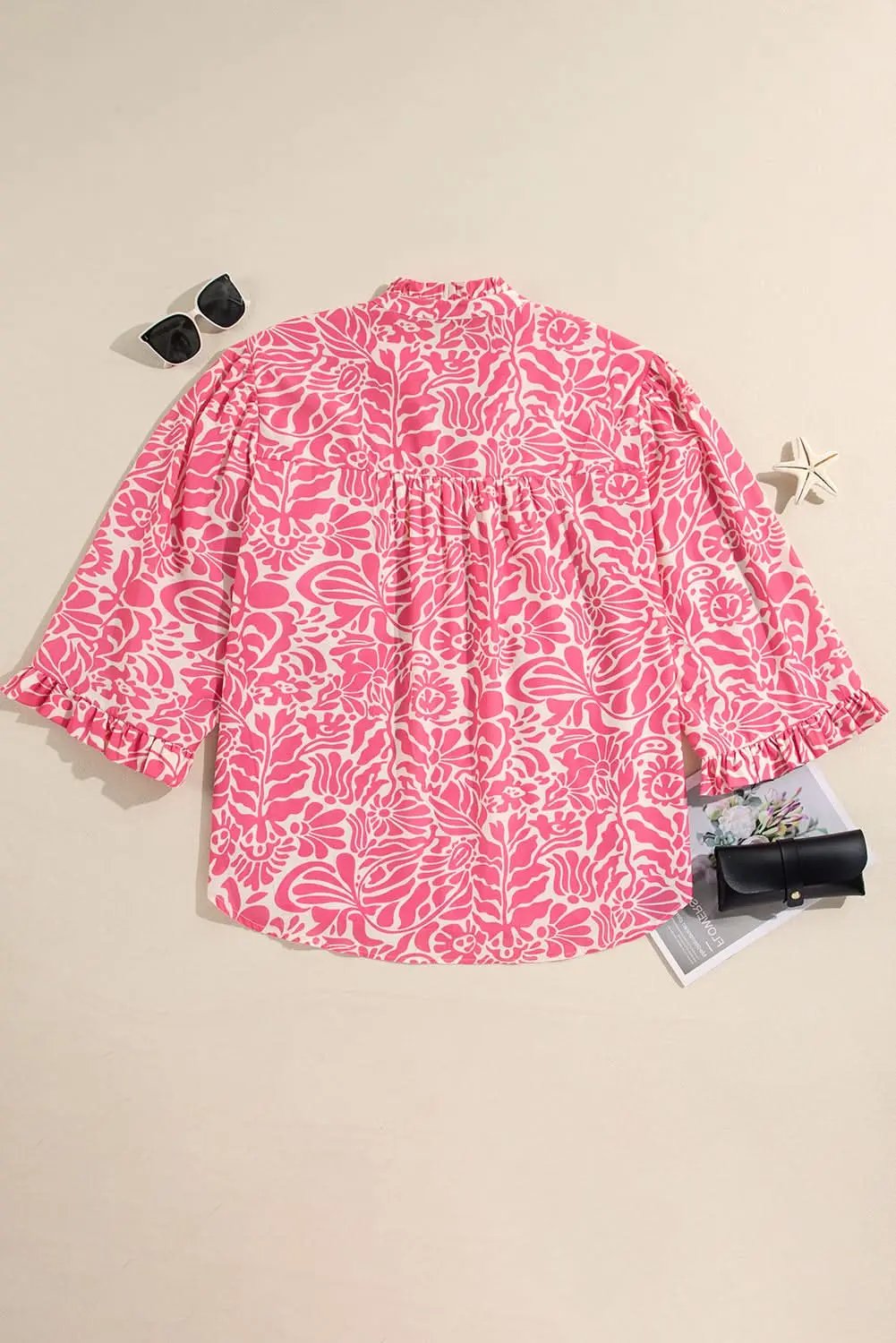 Love Salve Plus Size Floral Blouse With Puff Sleeves — Daily Wear