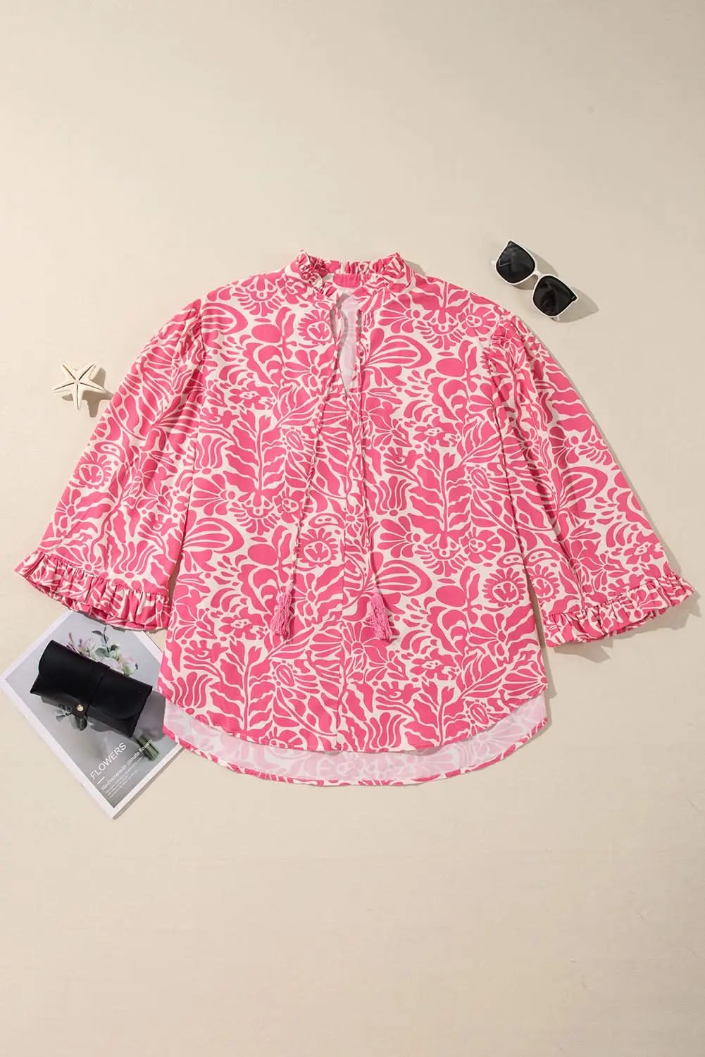 Love Salve Plus Size Floral Blouse With Puff Sleeves — Daily Wear