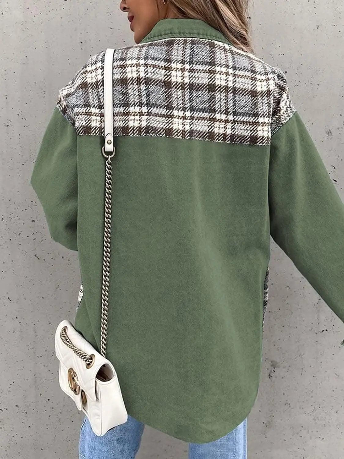Trendsi Oversized Plaid Cotton Jacket — Casual Shacket Style