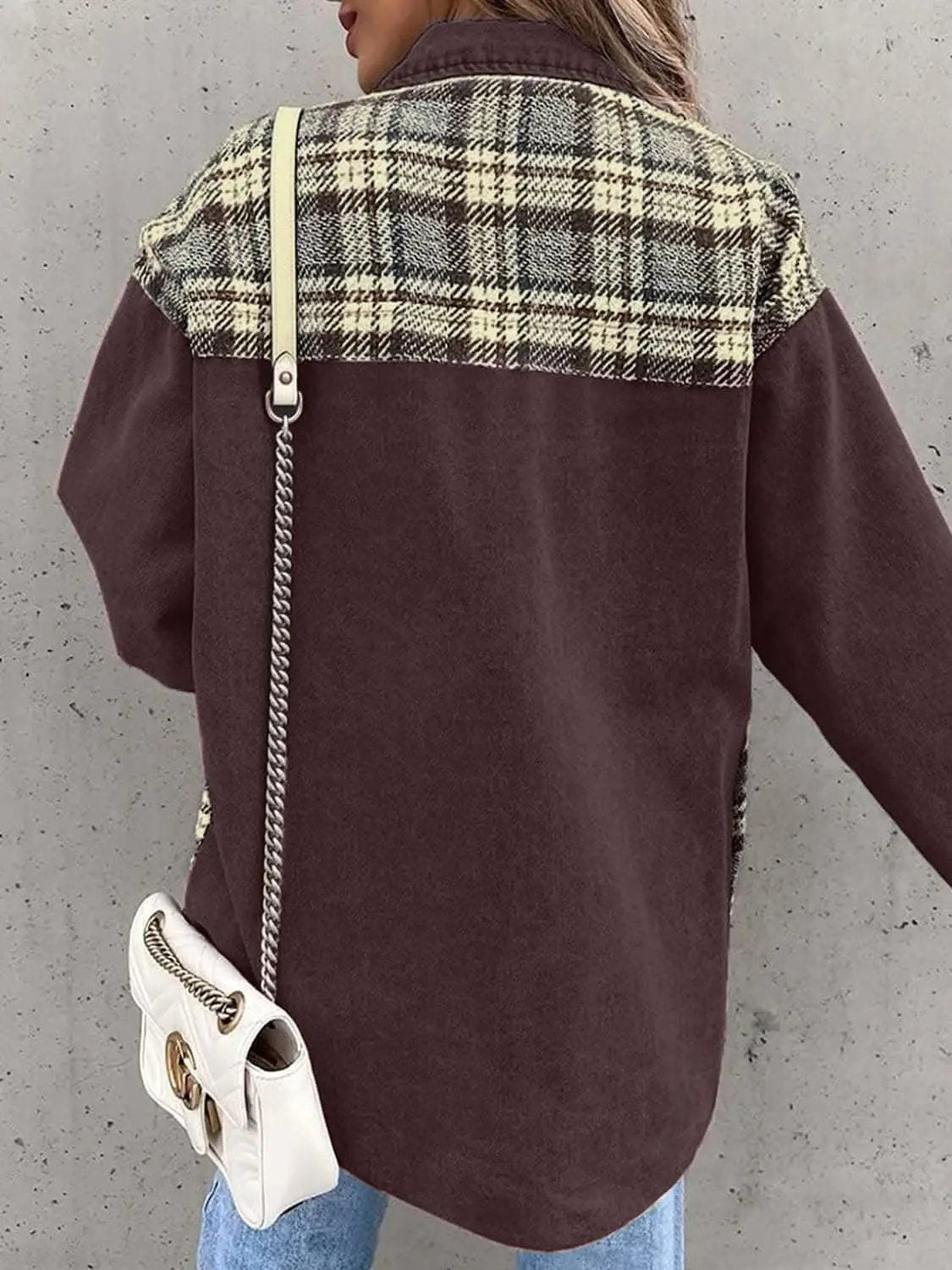 Trendsi Oversized Plaid Cotton Jacket — Casual Shacket Style