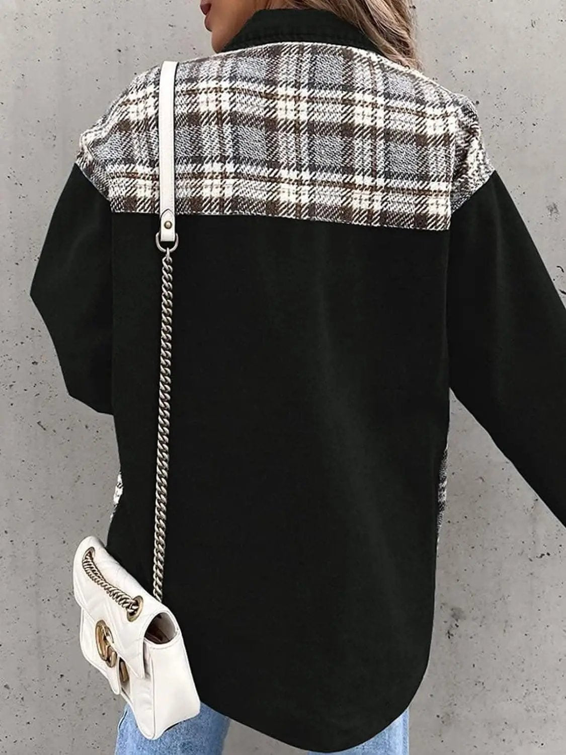 Trendsi Oversized Plaid Cotton Jacket — Casual Shacket Style