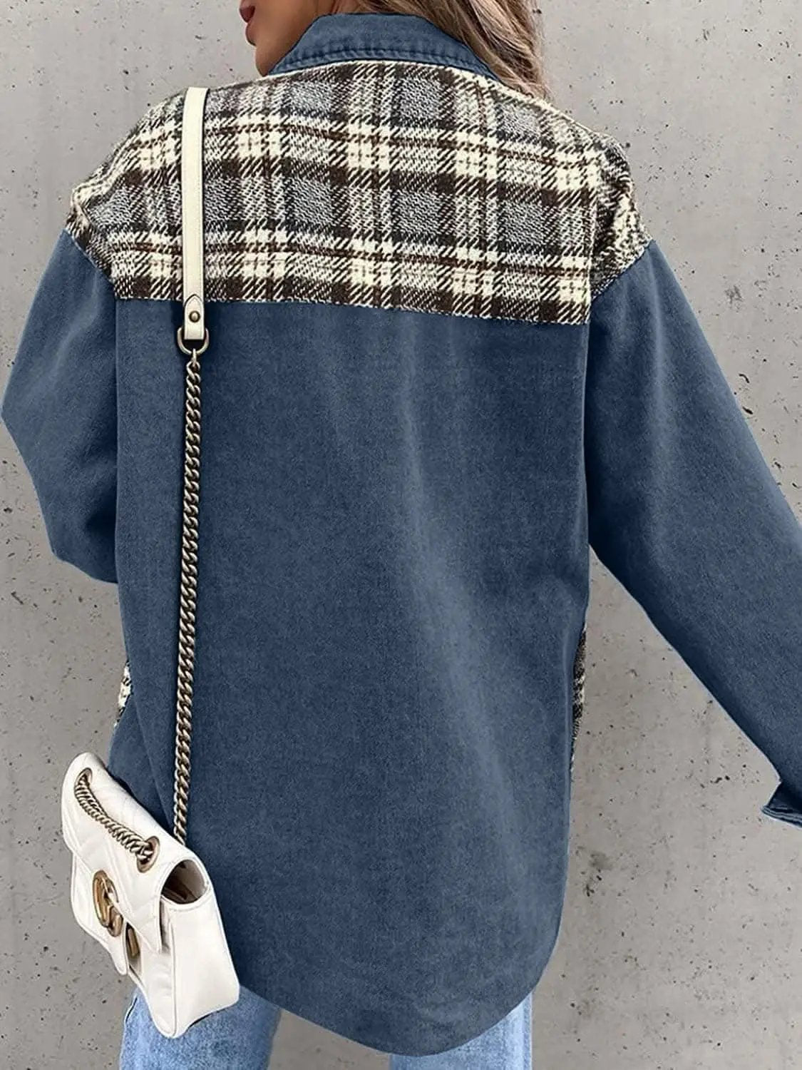 Trendsi Oversized Plaid Cotton Jacket — Casual Shacket Style
