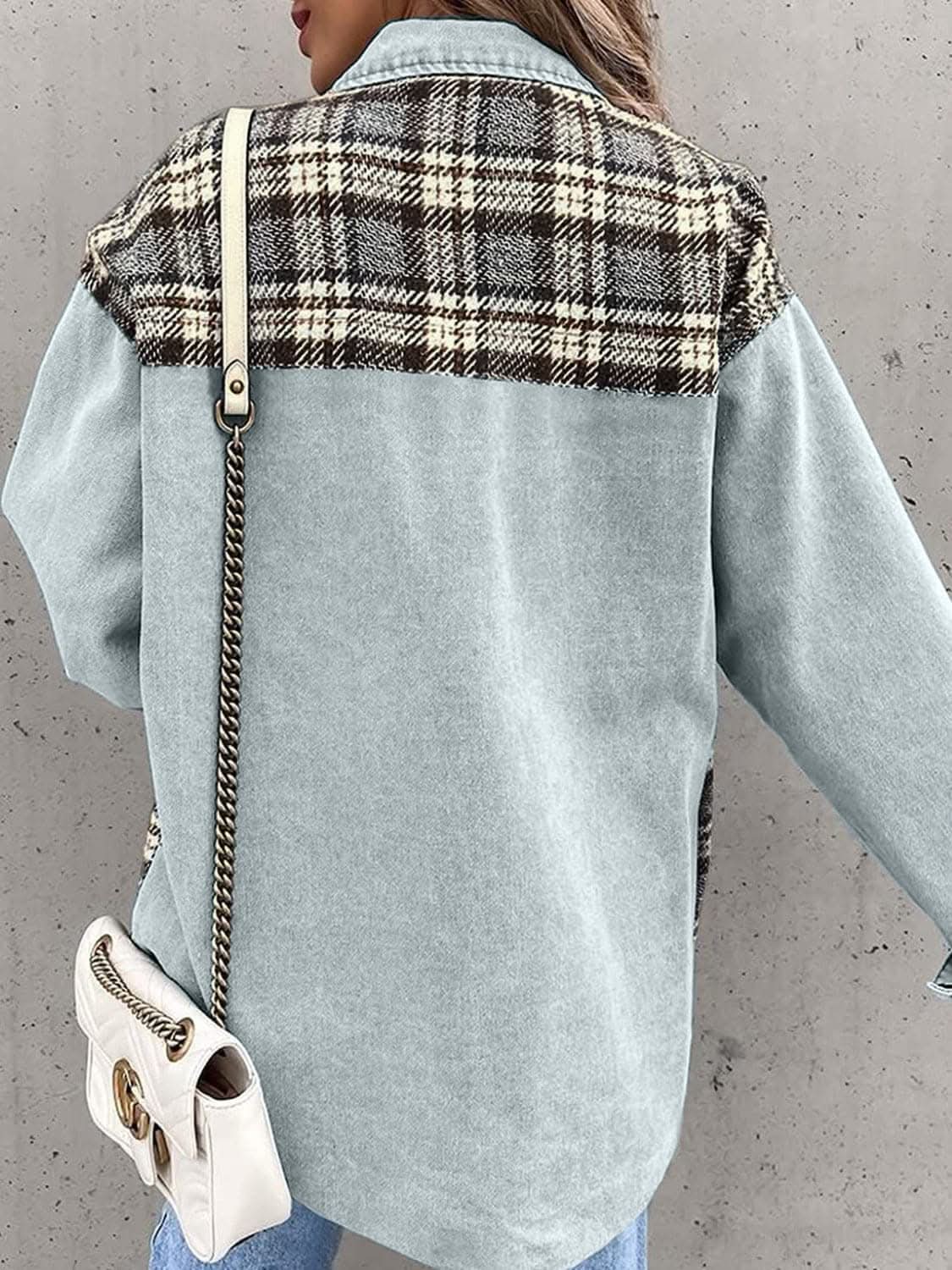 Trendsi Oversized Plaid Cotton Jacket — Casual Shacket Style