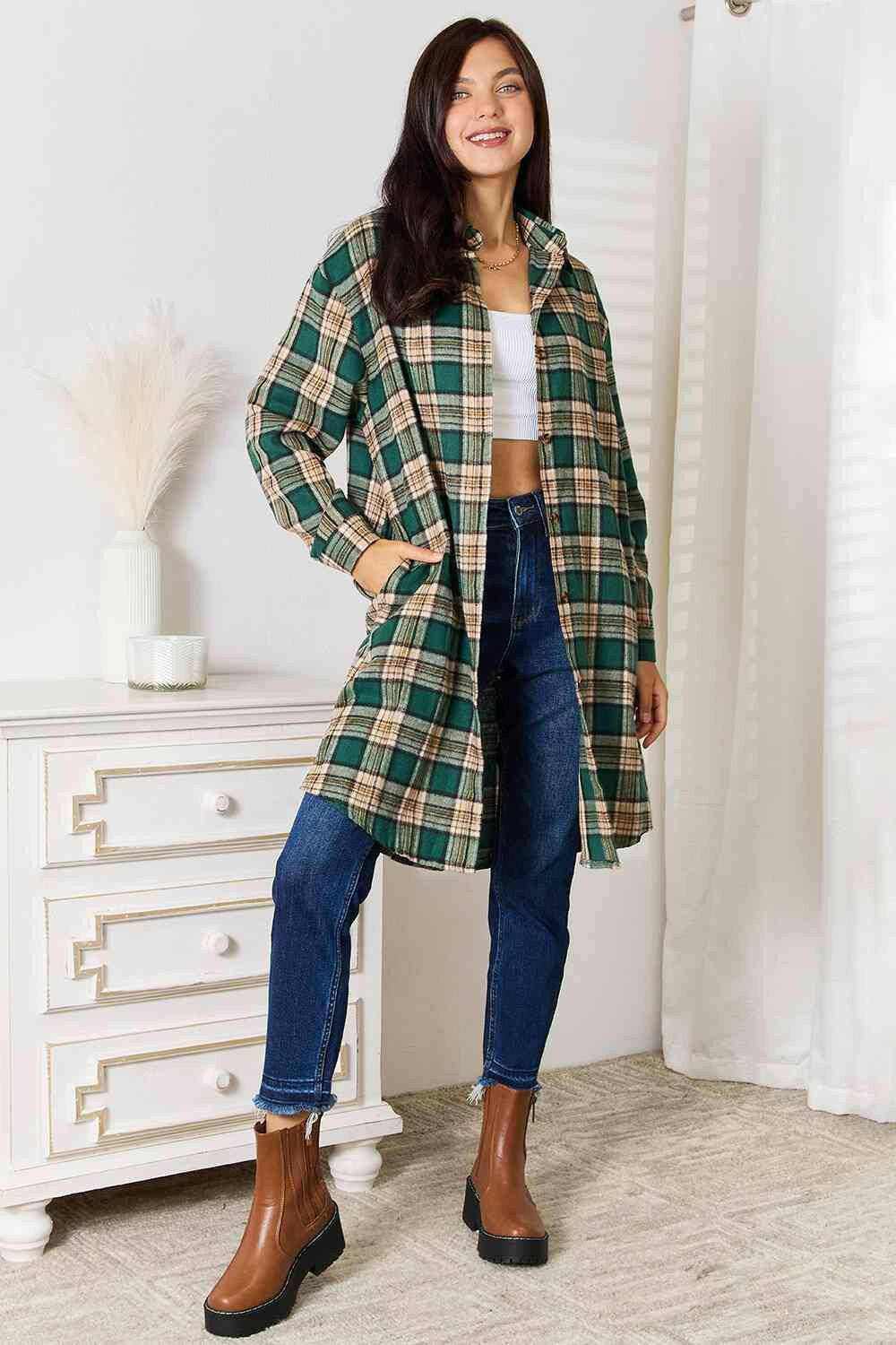 Camisa con cuello de hombre Trendsi Camisa de cuadros con cuello para hombre Corte clásico