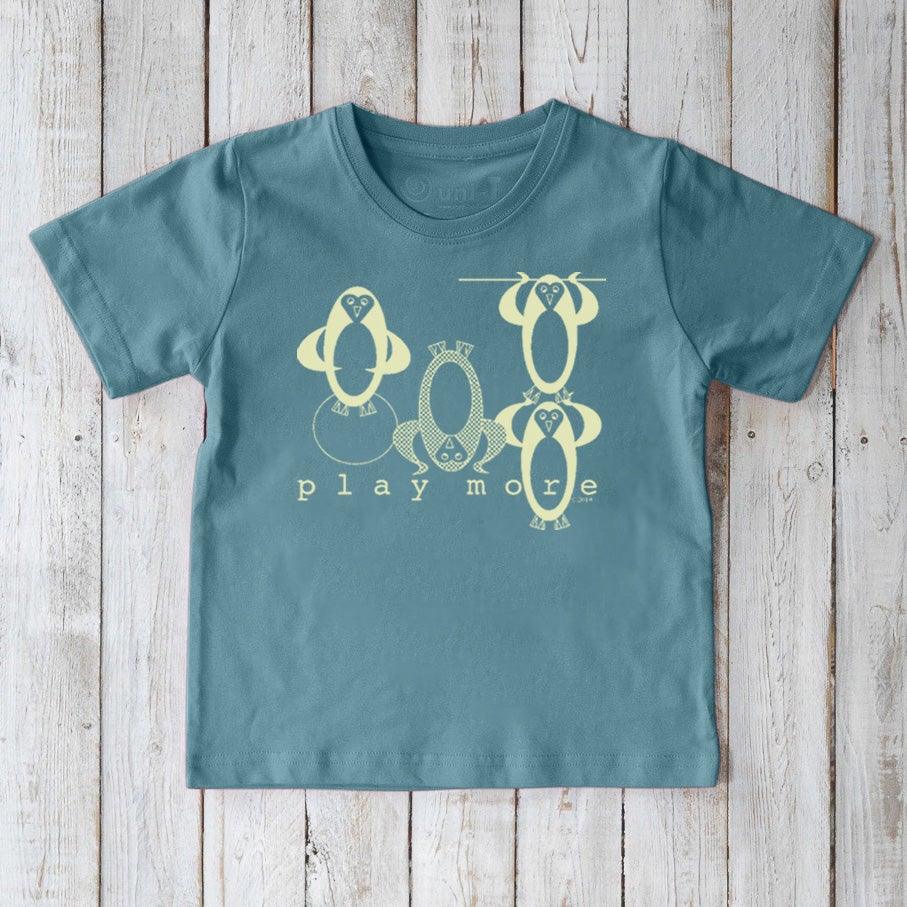 "Play More" Penguin T-Shirt for Kids