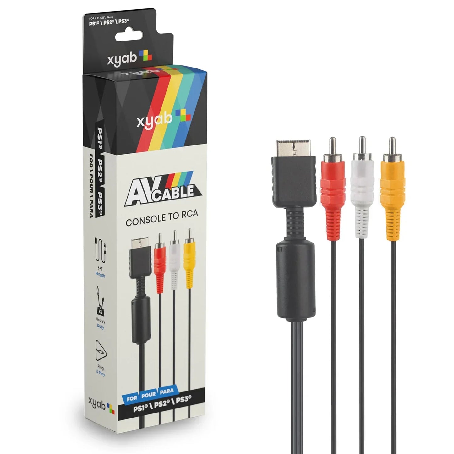 Cable compuesto RCA AV de PlayStation para PS1 / PS2 / PS3