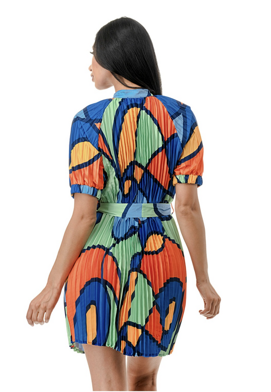 Vestido camisero plisado