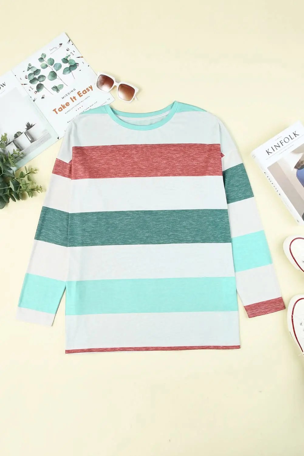 Sweaters Love Salve Colorblock Pullover Women's Spring Fashion Top + Comfy Fit