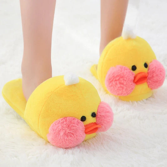 Pantuflas de patito de peluche Kawaii