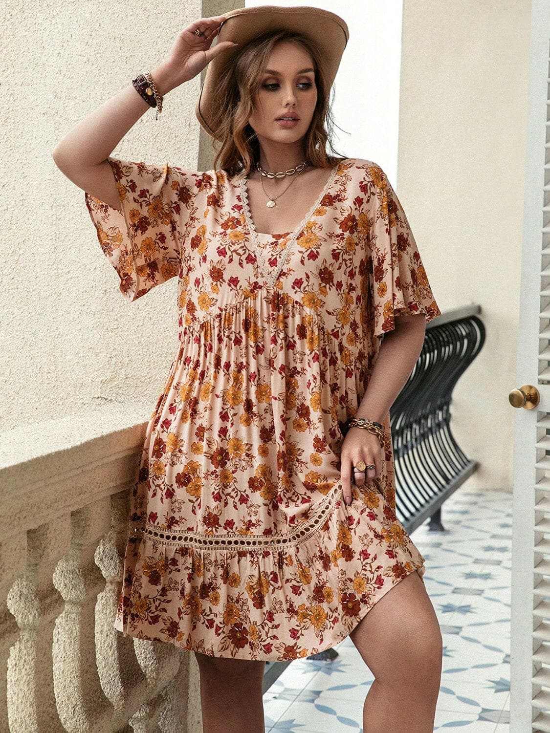 Dresses Trendsi Floral Lace Dress Women's Plus Size Party Dress - Elegant & Flattering