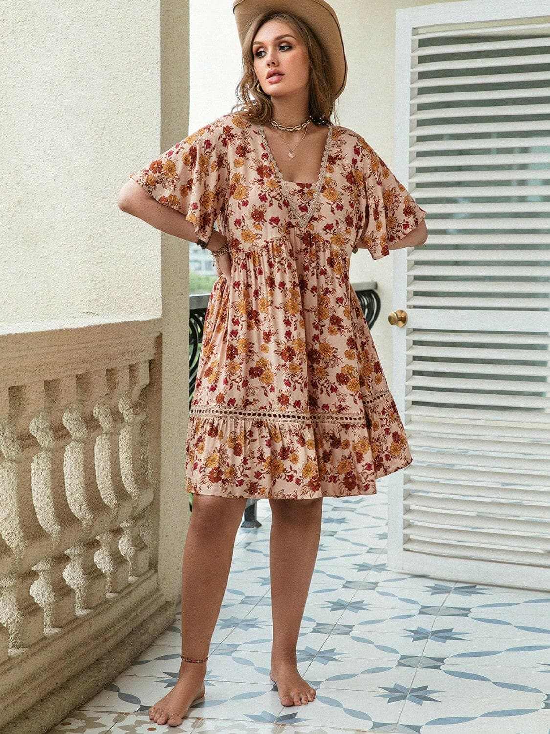 Dresses Trendsi Floral Lace Dress Women's Plus Size Party Dress - Elegant & Flattering