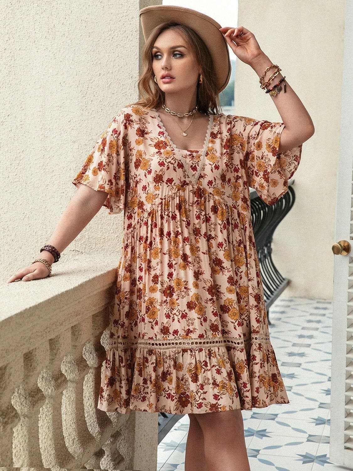 Dresses Trendsi Floral Lace Dress Women's Plus Size Party Dress - Elegant & Flattering