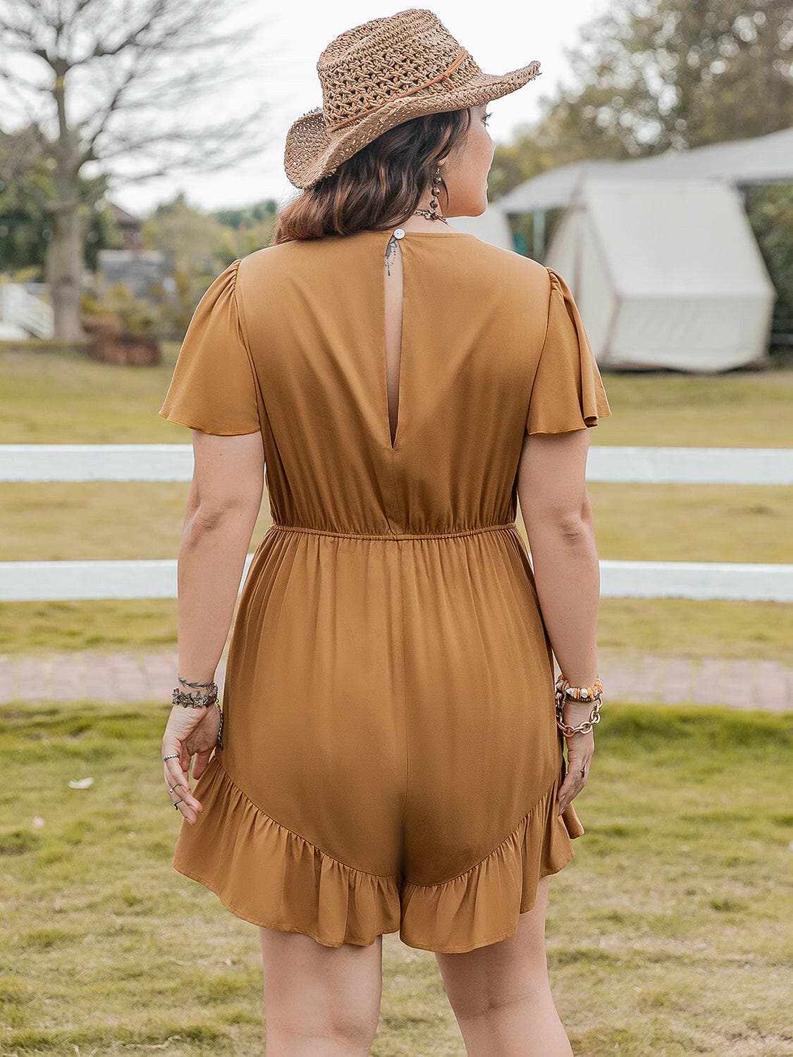 Jumpsuits & Rompers Trendsi Plus size ruffled short romper