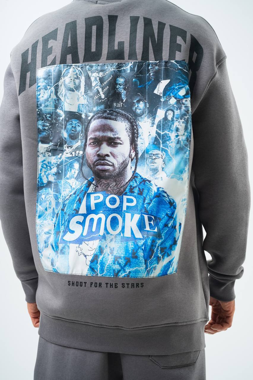 Sudadera extragrande unisex Pop Smoke "Headliner" con gráfico