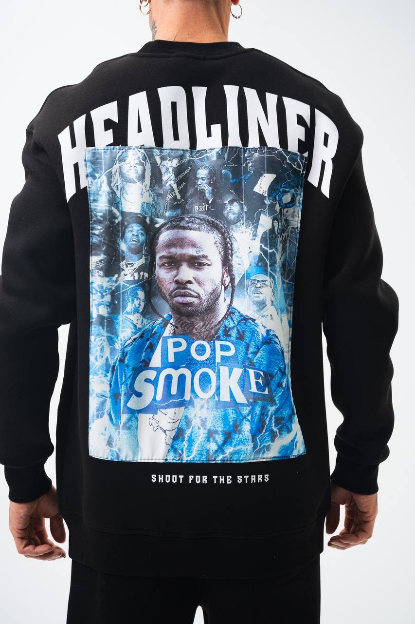 Sudadera extragrande unisex Pop Smoke "Headliner" con gráfico