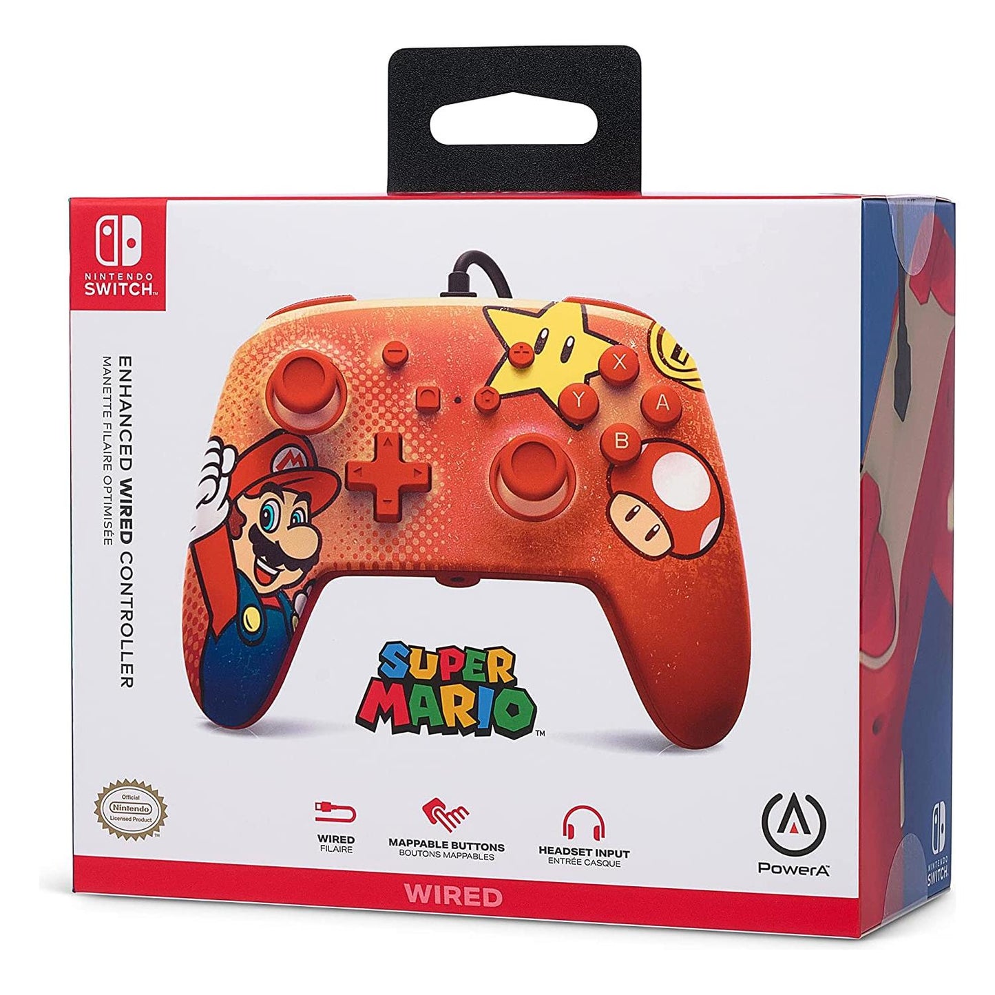 Mando con cable mejorado PowerA para Nintendo Switch - Mario