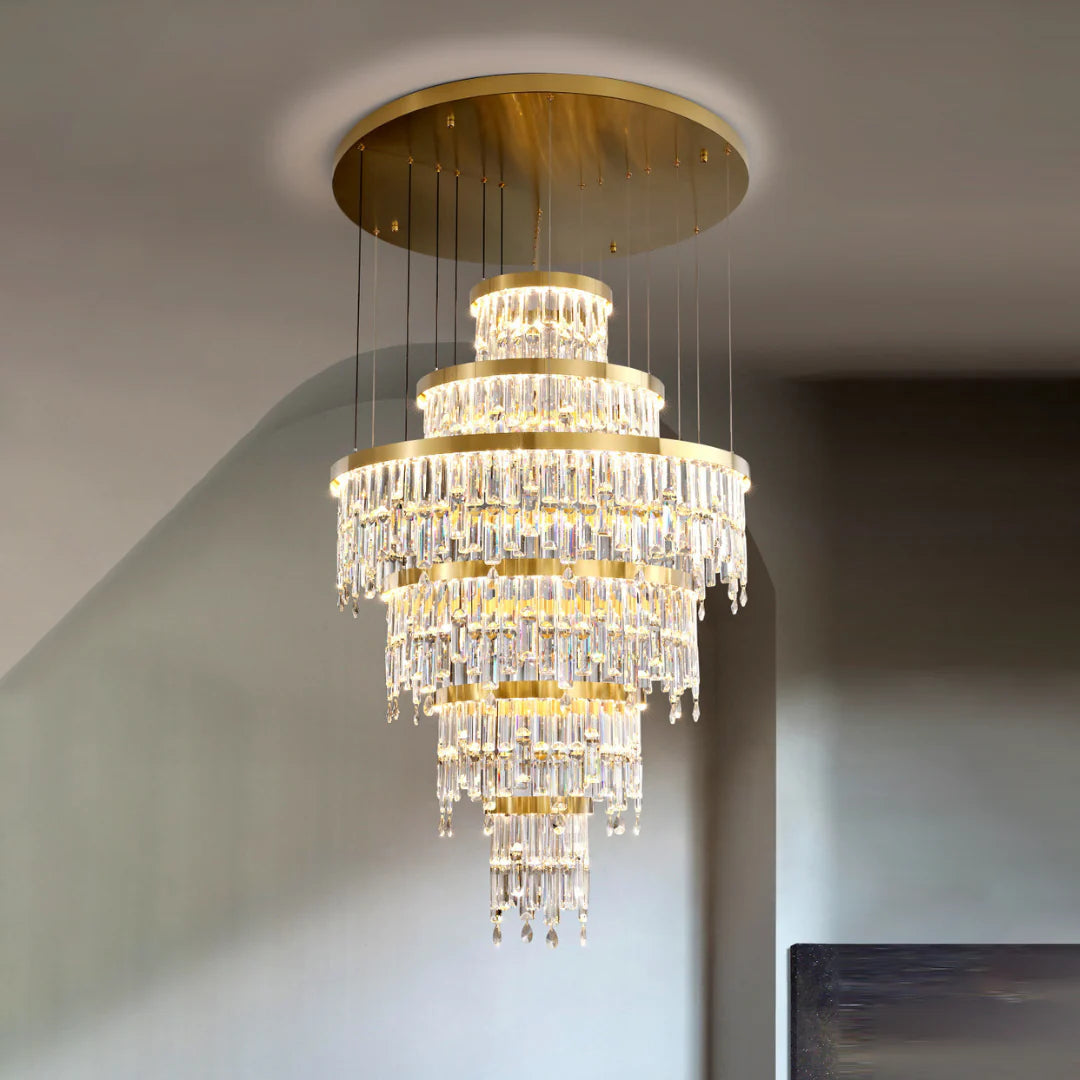 Candelabro de cristal para escaleras Prazzo Ring