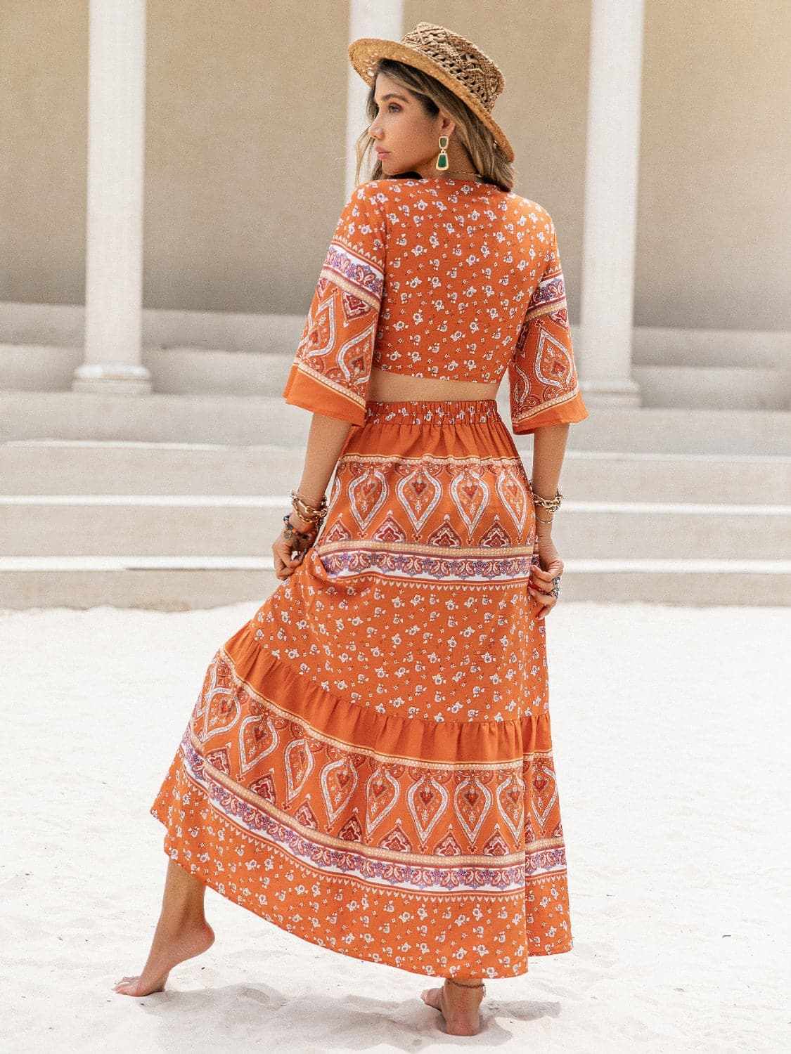 Accessories Trendsi Printed plunge top and skirt set