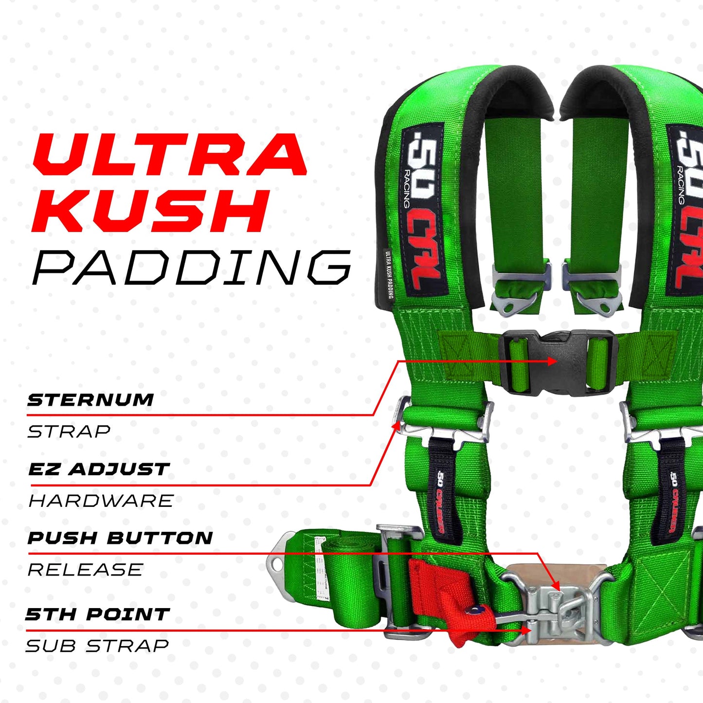 Pro Series 3" 4 point Latch Harness 50 Caliber Racing