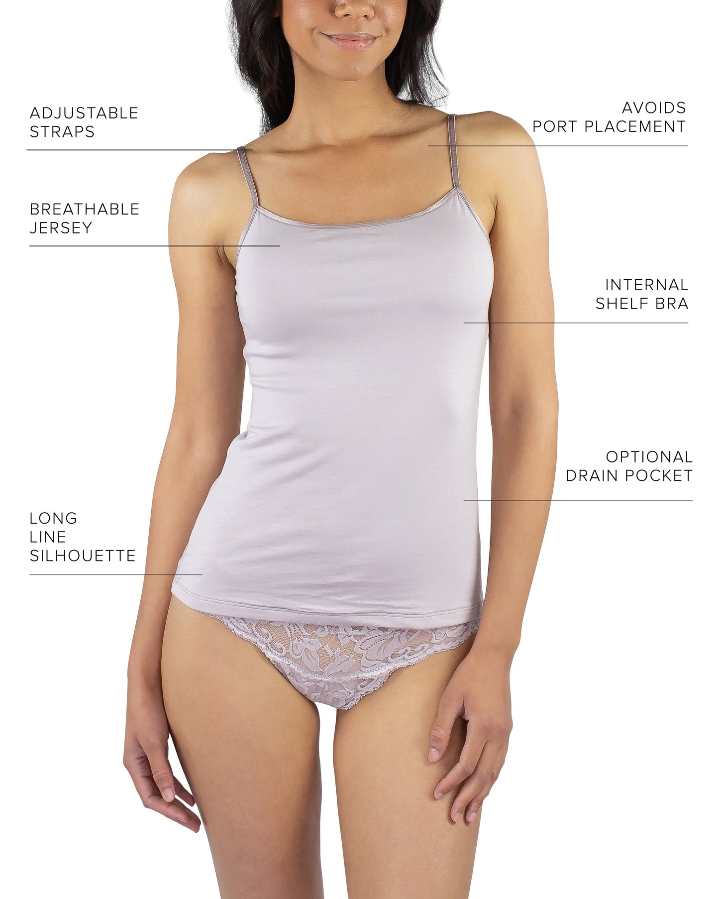 Camisola de tirantes sostenible Maia, malva