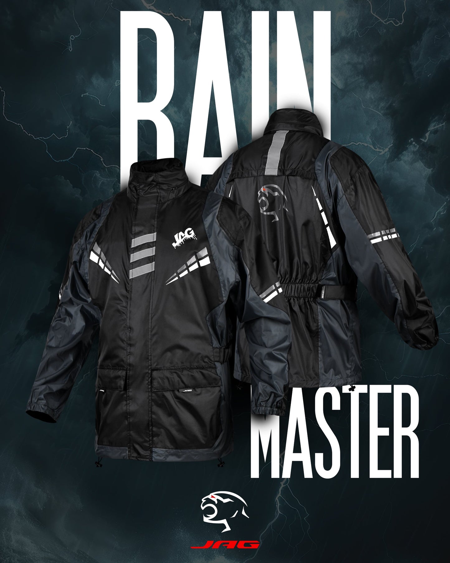 Traje de Lluvia JAG Rainmaster para Hombre y Mujer (Negro/Gris)
