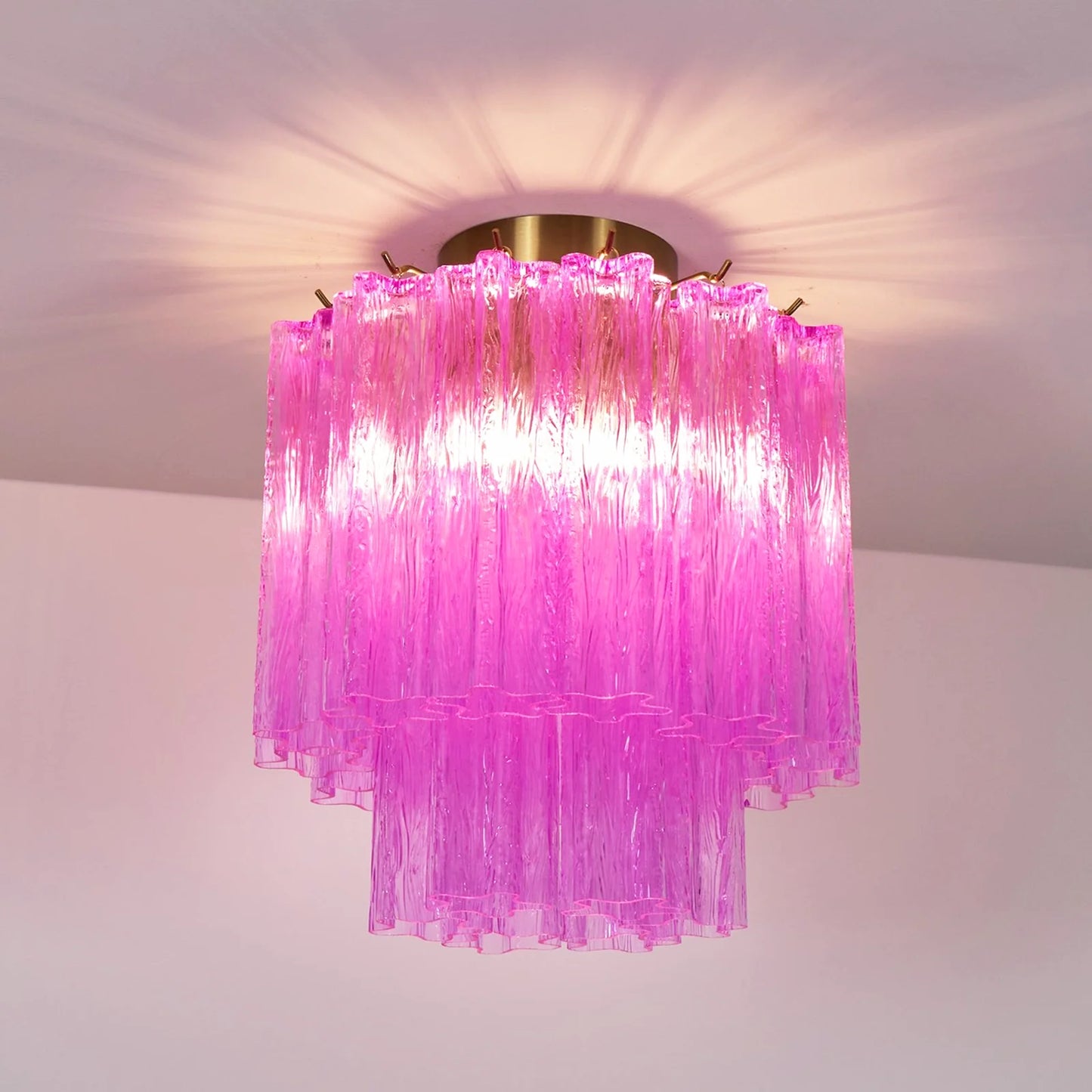 Lámpara de Techo Murano Tubos de Cristal Púrpura