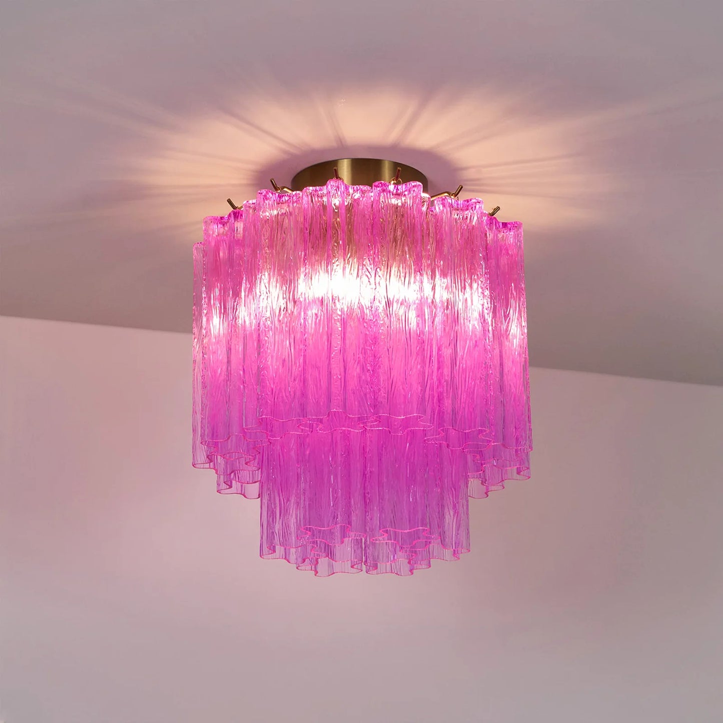 Lámpara de Techo Murano Tubos de Cristal Púrpura