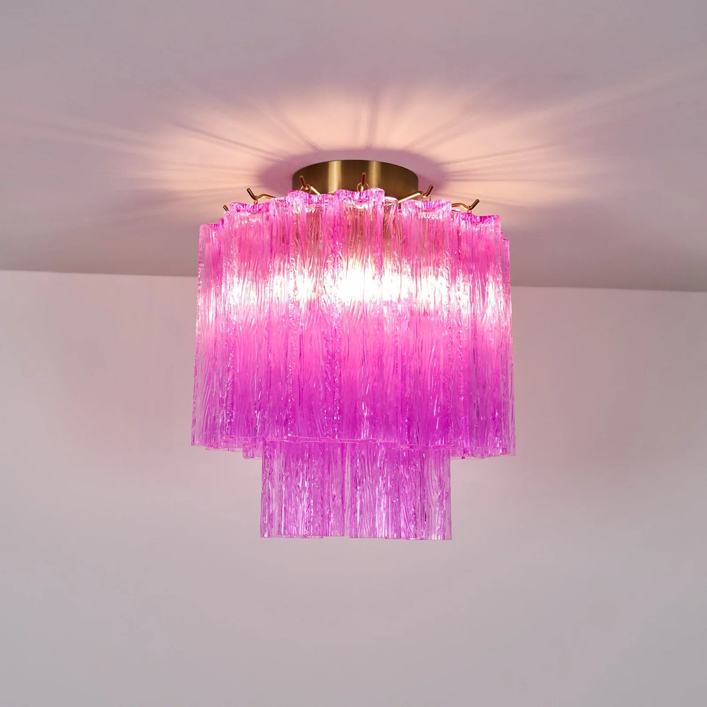 Lámpara de Techo Murano Tubos de Cristal Púrpura