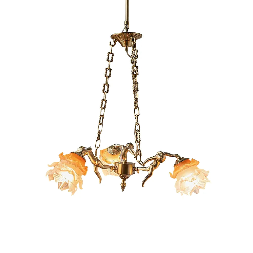 Suspension de Latón con Estatuillas de Putti